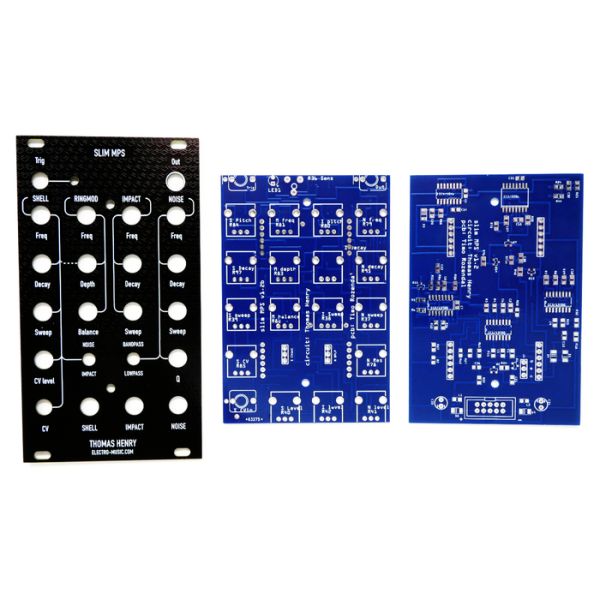 Slim Mega Percussive Synth (MPS) - Analog Drum Voice PCB & Panel | Timo Rozendal 