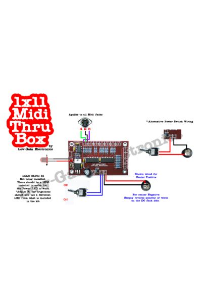 1x11 Active MIDI Thru PCB | Low-Gain Electronics